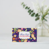 Carte De Visite Tacos de fiesta sur la nourriture et la fleur (Debout devant)