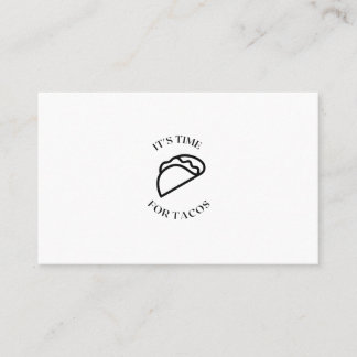 Carte De Visite Tacos heure mexicaine de restauration rapide
