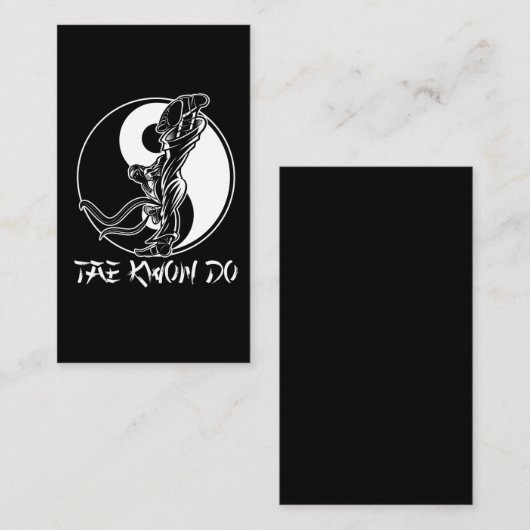 Carte De Visite Taekwondo Martial Arts Tae kwon do Self Defense (Devant / Derrière)