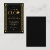 Carte De Visite Tag d'envoi du Mariage d'or Art Déco vintage (Devant / Derrière)