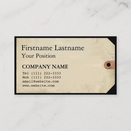 Carte De Visite Tag du musée (Devant)