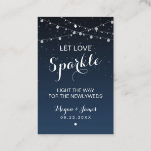 Carte De Visite Tag Mariage Sparkler de la Marine Céleste