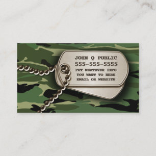 Carte De Visite Tags Jungle Green Camo Dog