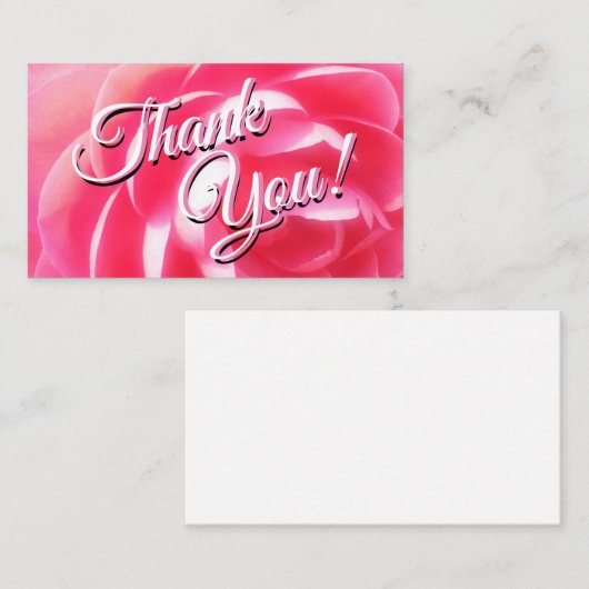 Carte de visite taille "Merci" note (Devant / Derrière)