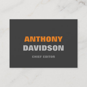 Carte De Visite Taille parfaite alternative Gris Orange Texte gras