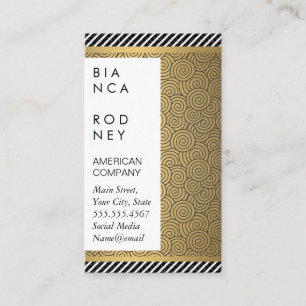 Carte De Visite Tailles et Couches métalliques or Motifs de tourbi