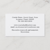 Carte De Visite Tailleur de pierres découpant le bloc de pierre (Dos)