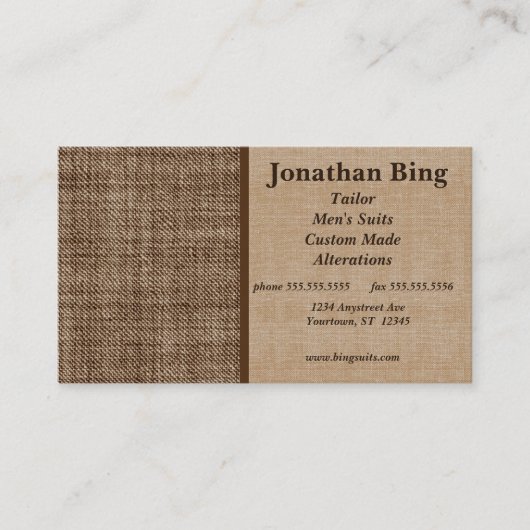 Carte De Visite Tailor de texture Brown (Devant)