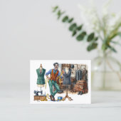 Carte De Visite Tailor Sewing (Debout devant)