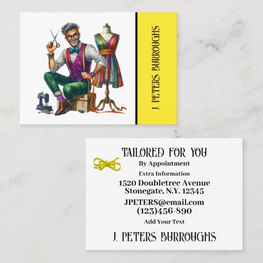 Carte De Visite Tailor Sewing (Devant / Derrière)
