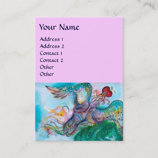 CARTE DE VISITE TALE DE FOYER TURQUE / PHOENIX DE VOL AVEC POMME (Devant)