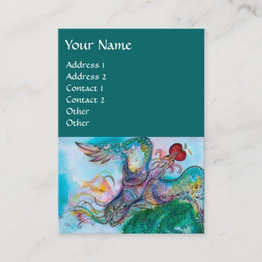 CARTE DE VISITE TALE DE FOYER TURQUE / PHOENIX DE VOL AVEC POMME (Devant)