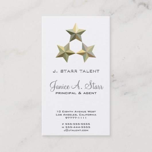 Carte De Visite Talent 3 étoiles (Devant)