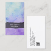 Carte De Visite Talent Manager Entertainment Purple Aquarelle (Devant / Derrière)