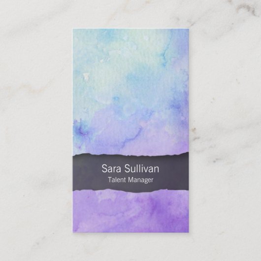 Carte De Visite Talent Manager Entertainment Purple Aquarelle (Devant)