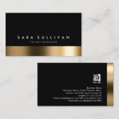 Carte De Visite Talent Manager Services de divertissement Black Go (Devant / Derrière)