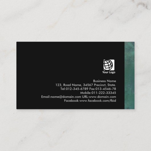 Carte De Visite Talent Manager Turquoise Abstrait Grunge Gradient (Dos)