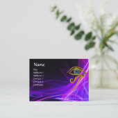 CARTE DE VISITE TALISMAN BLEU, EN ROSE PURPLE VAGUES BLANCHES (Debout devant)