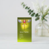 CARTE DE VISITE TALISMAN ROUGE / EGYPTIEN FEU ANKH AVEC CORNUCOPIE (Debout devant)