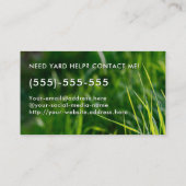 Carte De Visite Tall Grass Photo Pelouse Mowing Service de jardin (Dos)