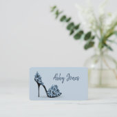 Carte De Visite Talon noir haut avec fleurs (Debout devant)