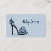 Carte De Visite Talons noirs avec fleurs (Devant)