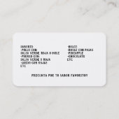 Carte De Visite Tamales (Dos)