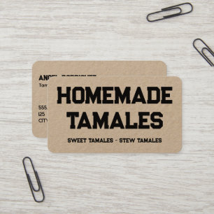 Carte De Visite Tamales Kraft fait maison