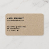 Carte De Visite Tamales Kraft fait maison (Dos)