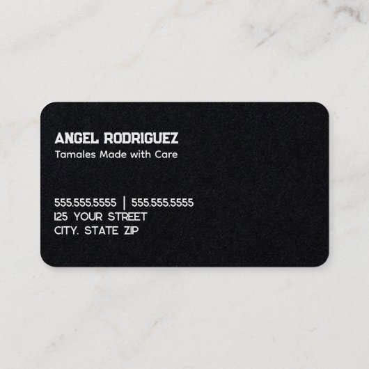 Carte De Visite Tamales maison (Dos)