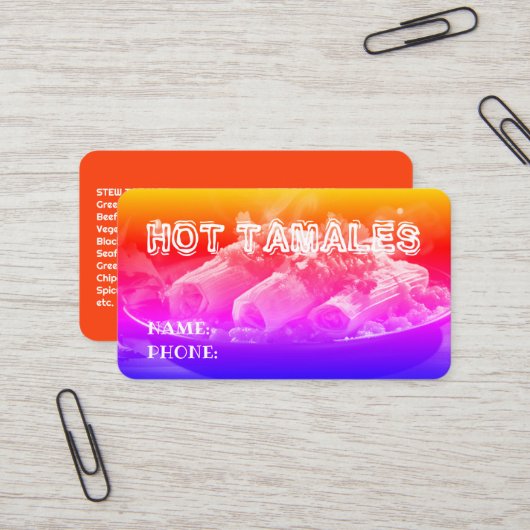 Carte De Visite Tamales Rainbow (Devant/Arrière en situation)