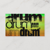 Carte De Visite Tambour ; Vert, orange et jaune vif (Dos)