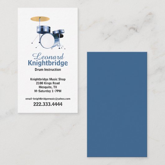 Carte de visite tambours (Devant / Derrière)