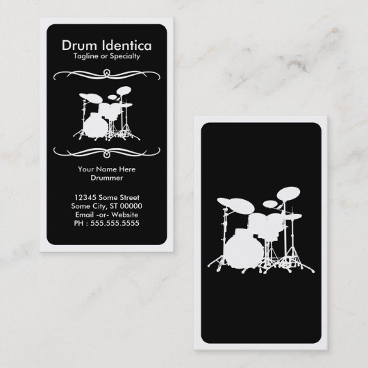 Carte De Visite tambours mod (Devant / Derrière)