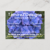 Carte de visite TamiraZDesigns Hydrangea Bleu (Devant)
