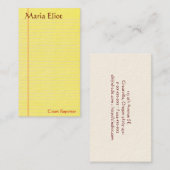 Carte De Visite Tampon (Devant / Derrière)