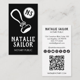 Carte De Visite Tampon en bois Logo Notaire public Icône sociale P