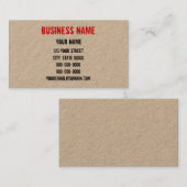 Carte De Visite Tampon en caoutchouc fait main de regard sur le (Devant / Derrière)