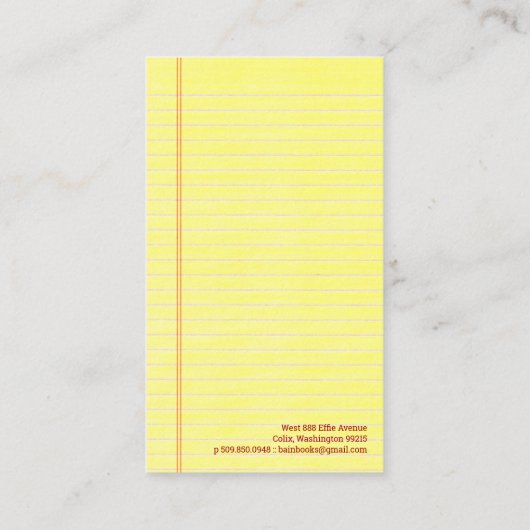 Carte De Visite Tampon jaune (Dos)