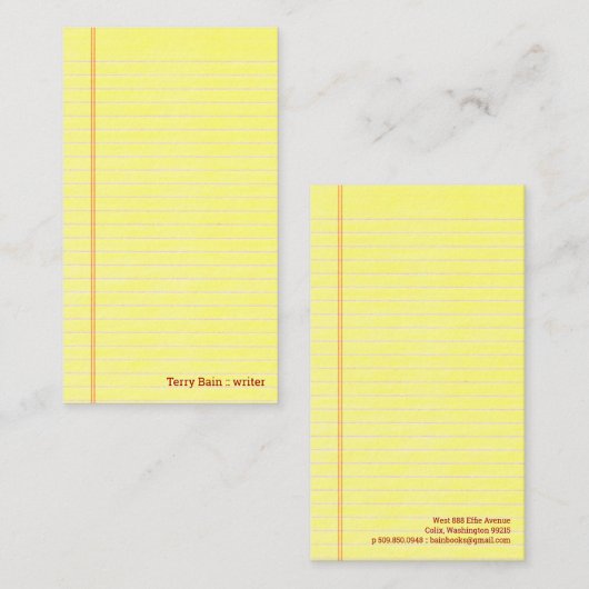 Carte De Visite Tampon jaune (Devant / Derrière)