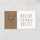 Carte De Visite Tan Black QR Code Script Makeup Business Card (Devant)