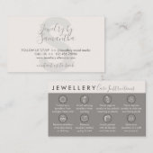 Carte De Visite Tan Cream Beige Jewelry Instructions pour l'entret (Devant / Derrière)