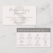 Carte De Visite Tan Cream Dermaplaning Instructions postales (Devant / Derrière)