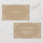 Carte De Visite Tan et blanc Simple Namaste Yoga Enseignant (Devant / Derrière)