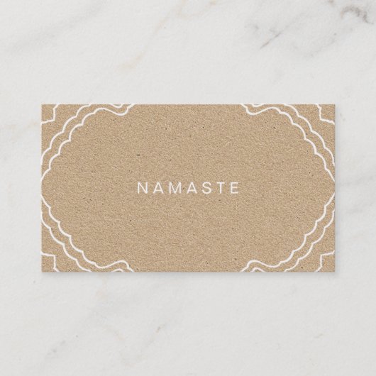 Carte De Visite Tan et blanc Simple Namaste Yoga Enseignant (Devant)