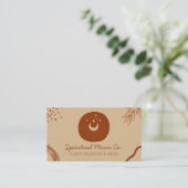 Carte De Visite Tan et rouille Terre Tone Lune Étoiles (Debout devant)