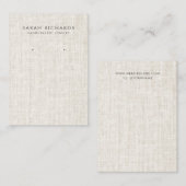 Carte De Visite Tan Lin Beige Imprimer Élégant Écran D'Oreille (Devant / Derrière)