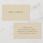 Carte De Visite Tan minimaliste (Devant / Derrière)