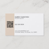 Carte De Visite Tan moderne et Monogramme blanc professionnel (Dos)