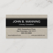 Carte De Visite Tan professionnel simple et bande noire (Devant)